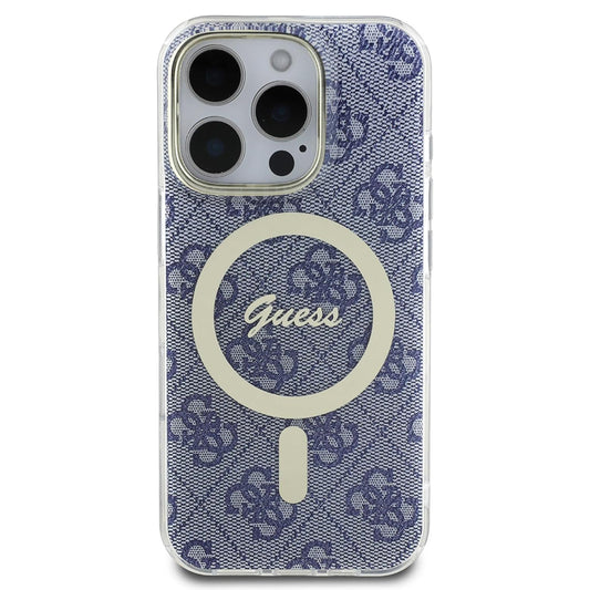 Custodia MagSafe per Apple iPhone 16, Guess, IML 4G, Blu