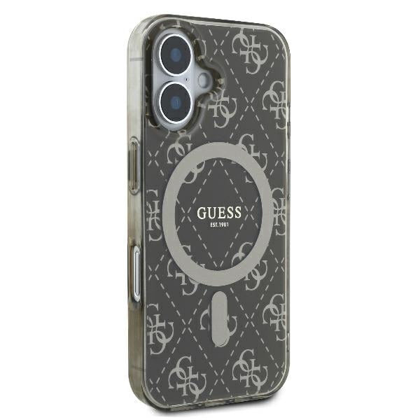 Custodia MagSafe per Apple iPhone 16, Guess, IML 4G Background, Marrone