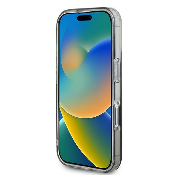 Custodia MagSafe per Apple iPhone 16, Guess, IML Flowers Wreath, Nera