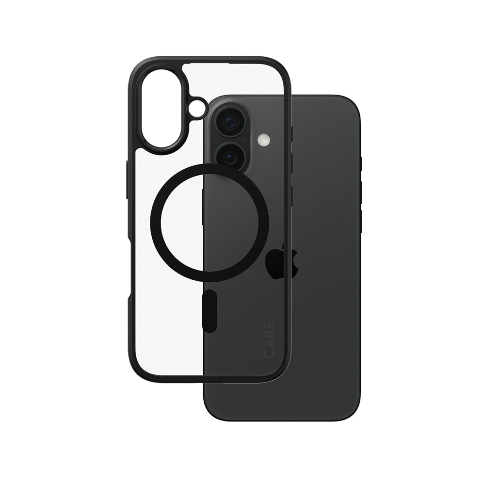Custodia MagSafe per Apple iPhone 16, PanzerGlass, Care Urban Combat, Nera Trasparente