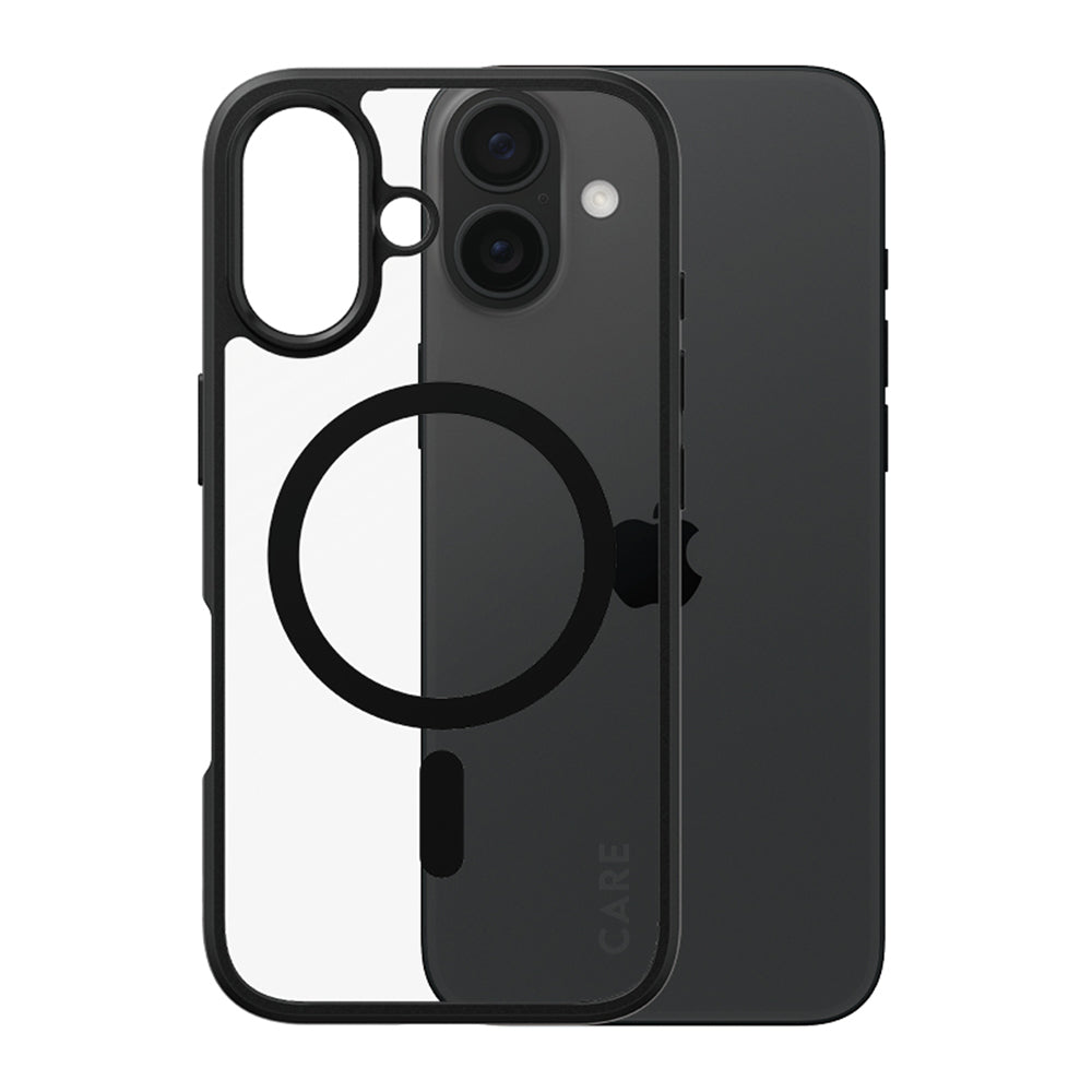Custodia MagSafe per Apple iPhone 16, PanzerGlass, Care Urban Combat, Nera Trasparente