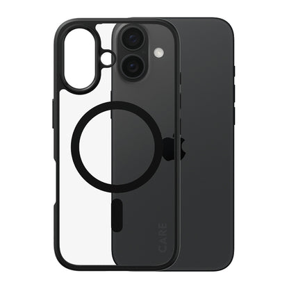 Custodia MagSafe per Apple iPhone 16, PanzerGlass, Care Urban Combat, Nera Trasparente