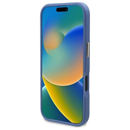 Custodia MagSafe per Apple iPhone 16 Plus, Guess, 4G Logo Plate, Blu