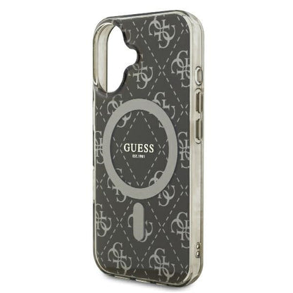 Custodia MagSafe per Apple iPhone 16 Plus, Guess, IML 4G Background, Marrone