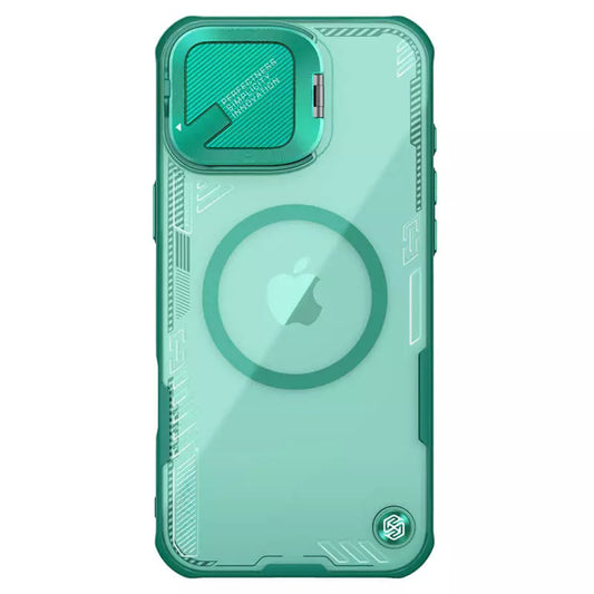Custodia MagSafe per Apple iPhone 16 Plus, Nillkin, Iceblade Prop (senza ritaglio per fotocamera), Verde