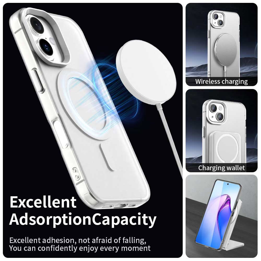 Custodia MagSafe per Apple iPhone 16 Plus, Techsuit, CandyCase, Bianca
