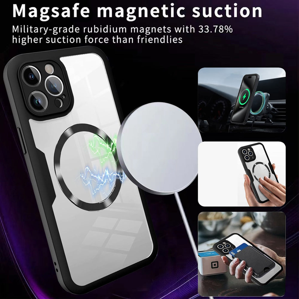 Custodia MagSafe per Apple iPhone 16 Plus, Techsuit, ColorVerse 360, Nera