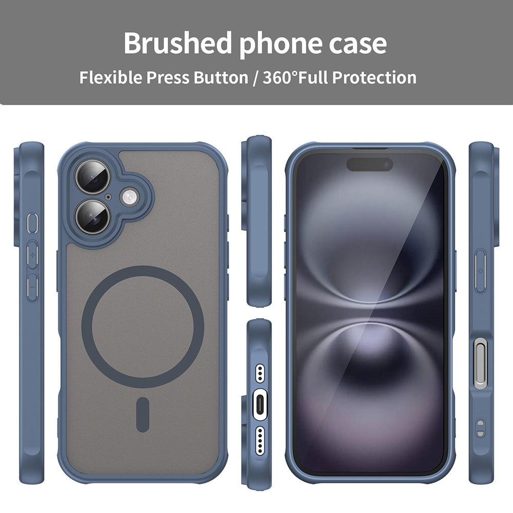 Custodia MagSafe per Apple iPhone 16 Plus, Techsuit, HaloFrost II, Blu Navy