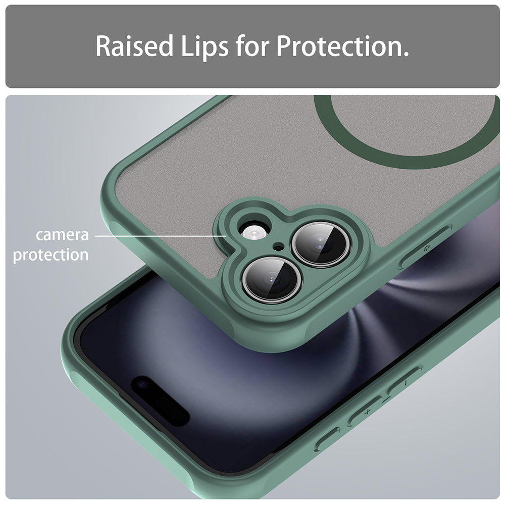 Custodia MagSafe per Apple iPhone 16 Plus, Techsuit, HaloFrost II, Verde