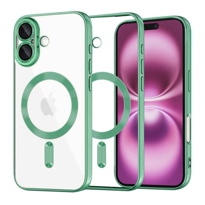 MagSafe Case for Apple iPhone 16 Plus, Techsuit, Luxury Crystal, Light Green