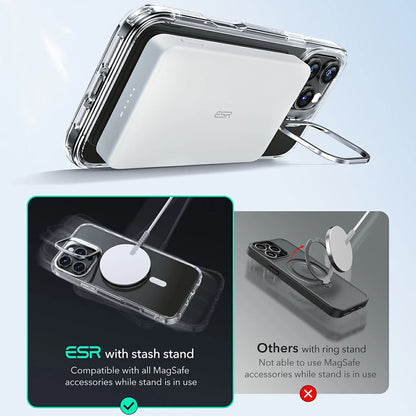 Custodia MagSafe per Apple iPhone 16 Pro, ESR, Classic Hybrid Kickstand, Nera Satinata
