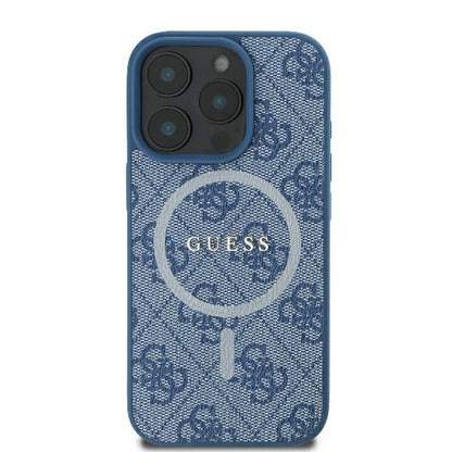MagSafe Case for Apple iPhone 16 Pro, Guess, 4G Ring Classic Logo, Blue