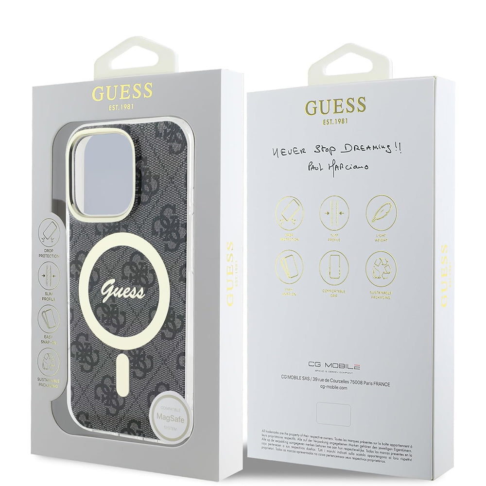 Custodia MagSafe per Apple iPhone 16 Pro, Guess, IML 4G, Nera