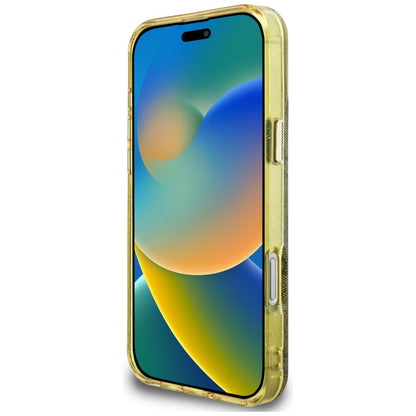 Custodia MagSafe per Apple iPhone 16 Pro, Guess, IML Glitter 4G Circle Triangle, Marrone