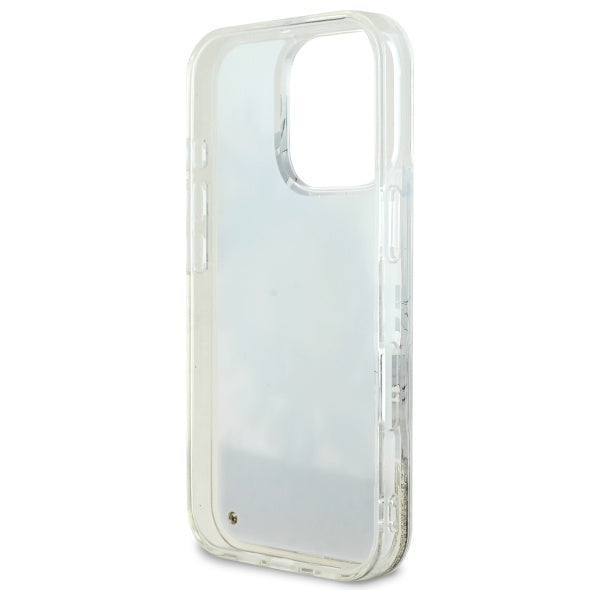 Custodia MagSafe per Apple iPhone 16 Pro, Guess, Liquid Glitter Flower, Beige