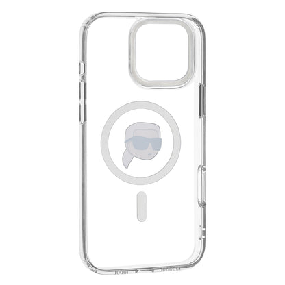 Custodia MagSafe per Apple iPhone 16 Pro, Karl Lagerfeld, IML Metal Karl's Head, Bianca