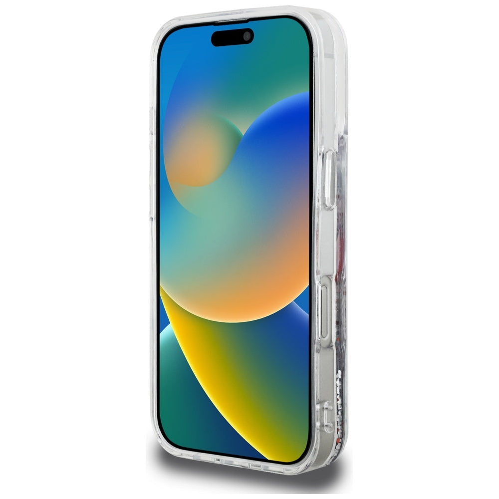 Custodia MagSafe per Apple iPhone 16 Pro, Karl Lagerfeld, Liquid Glitter Choupette Logo, Trasparente