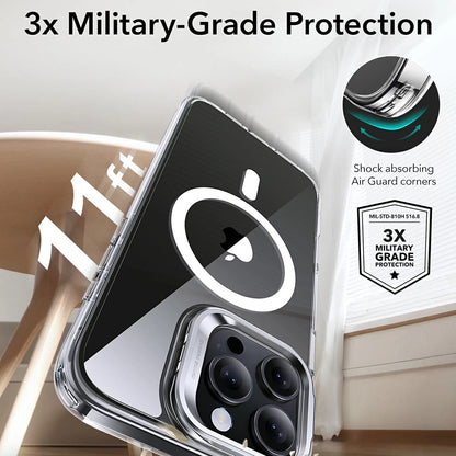 Custodia MagSafe per Apple iPhone 16 Pro Max, ESR, Classic Hybrid Kickstand, Trasparente