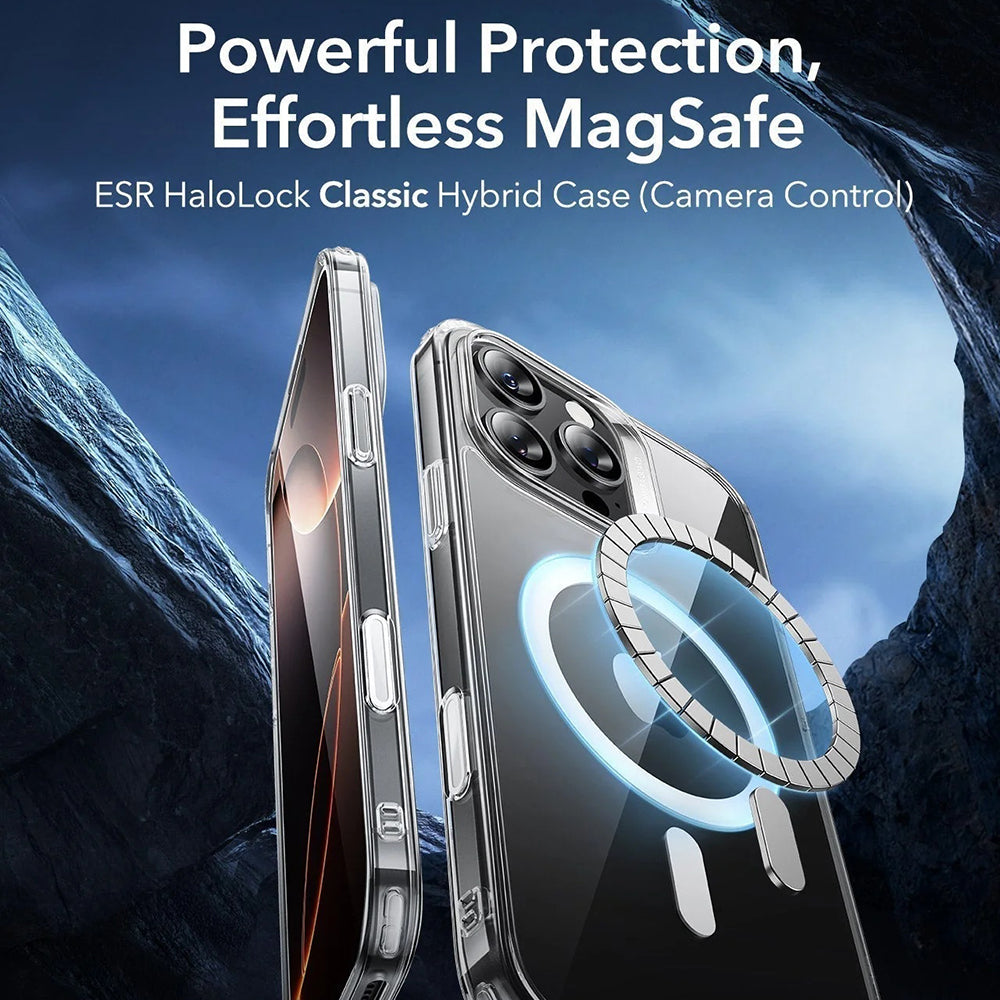 Custodia MagSafe per Apple iPhone 16 Pro Max, ESR, Classic Hybrid Slide, Nera Trasparente