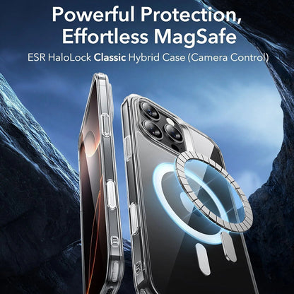 Custodia MagSafe per Apple iPhone 16 Pro Max, ESR, Classic Hybrid Slide, Nera Trasparente