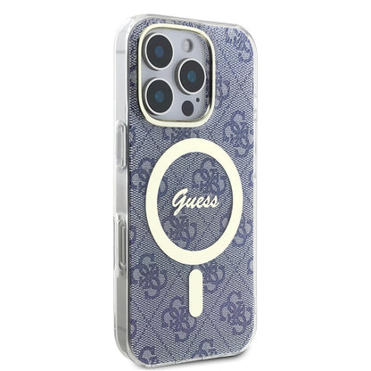 Custodia MagSafe per Apple iPhone 16 Pro Max, Guess, IML 4G, Blu