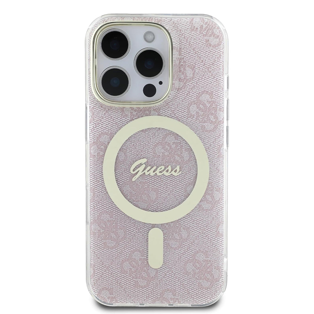 Custodia MagSafe per Apple iPhone 16 Pro Max, Guess, IML 4G, Rosa