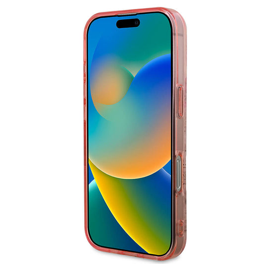 Custodia MagSafe per Apple iPhone 16 Pro Max, Guess, IML Flower & Tonal Circle, Rosa