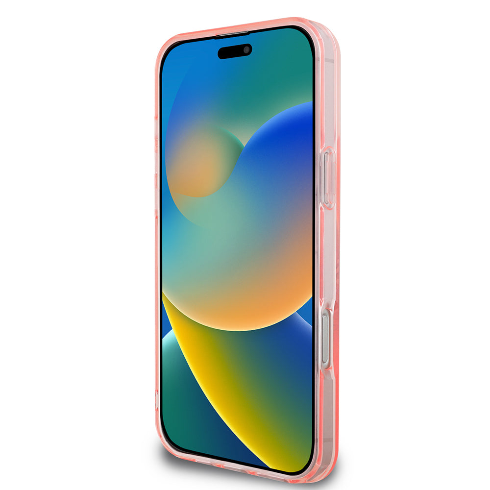 Custodia MagSafe per Apple iPhone 16 Pro Max, Guess, IML Flowers Wreath, Rosa