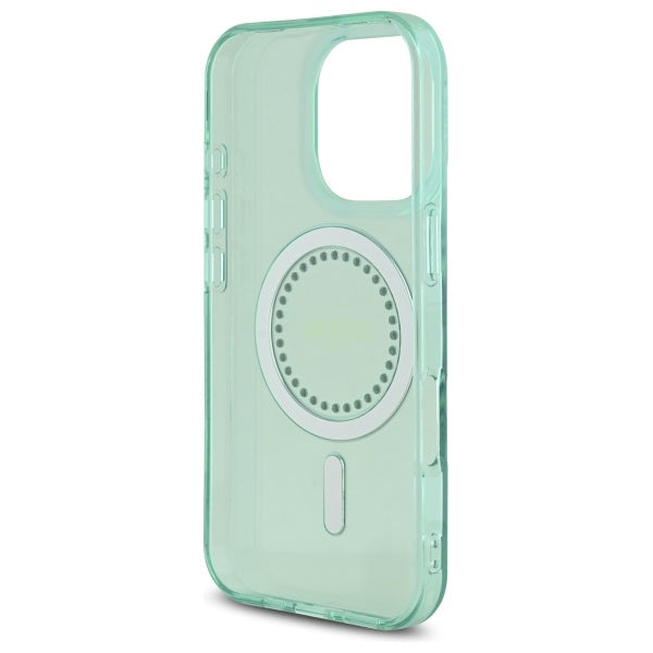 Custodia MagSafe per Apple iPhone 16 Pro Max, Guess, IML Rhinestone, Verde