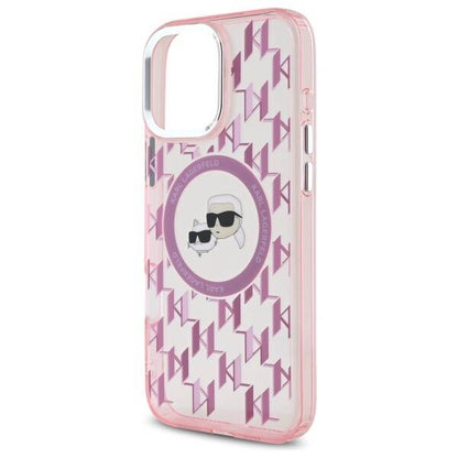 Custodia MagSafe per Apple iPhone 16 Pro Max, Karl Lagerfeld, IML Monogramma Karl & Choupette's Heads, Rosa