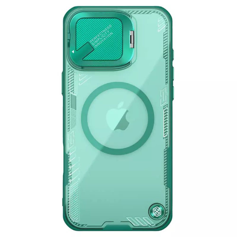 Custodia MagSafe per Apple iPhone 16 Pro Max, Nillkin, Iceblade Prop (senza ritaglio per fotocamera), Verde