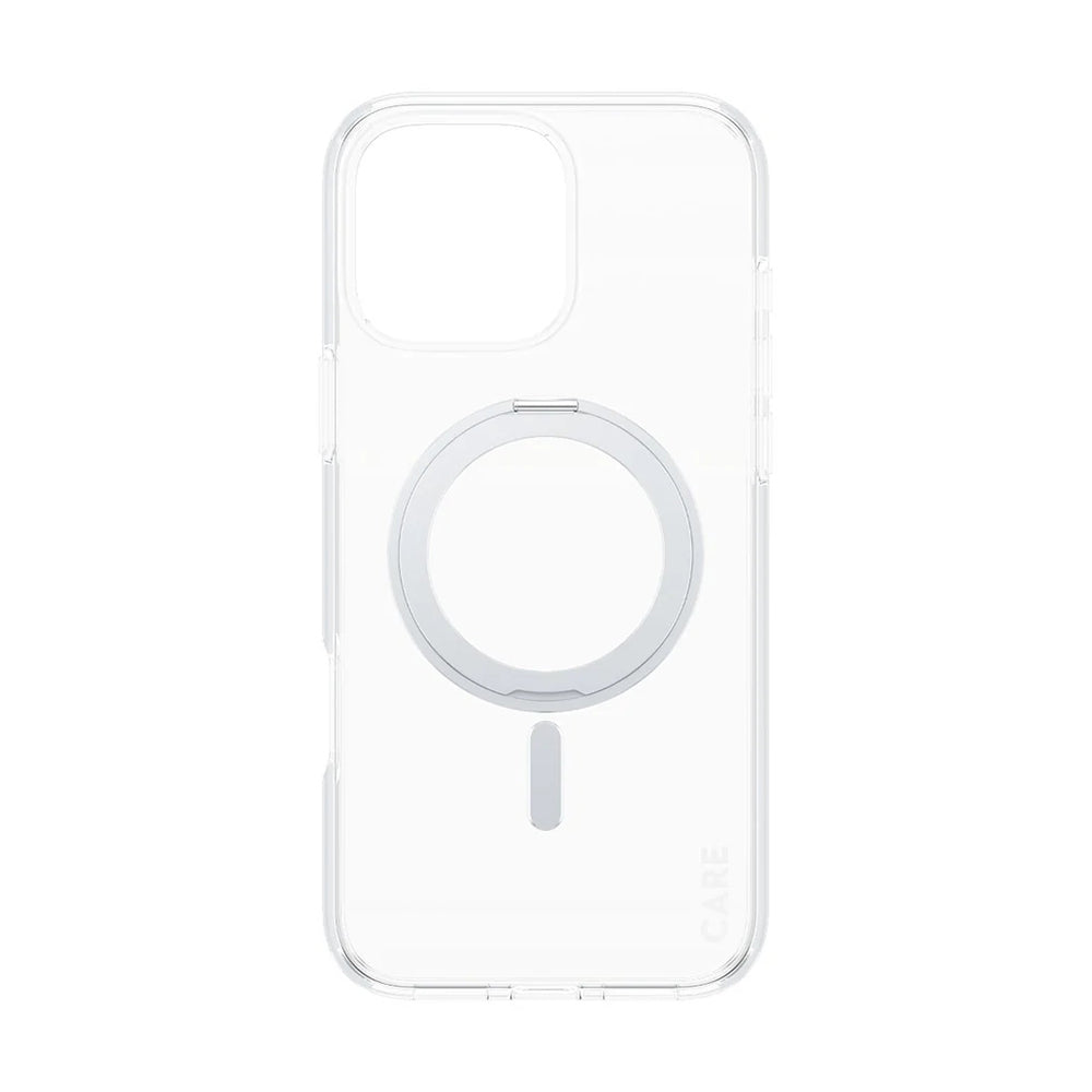 Custodia MagSafe per Apple iPhone 16 Pro Max, PanzerGlass, con Supporto Kickstand, Trasparente Argentata