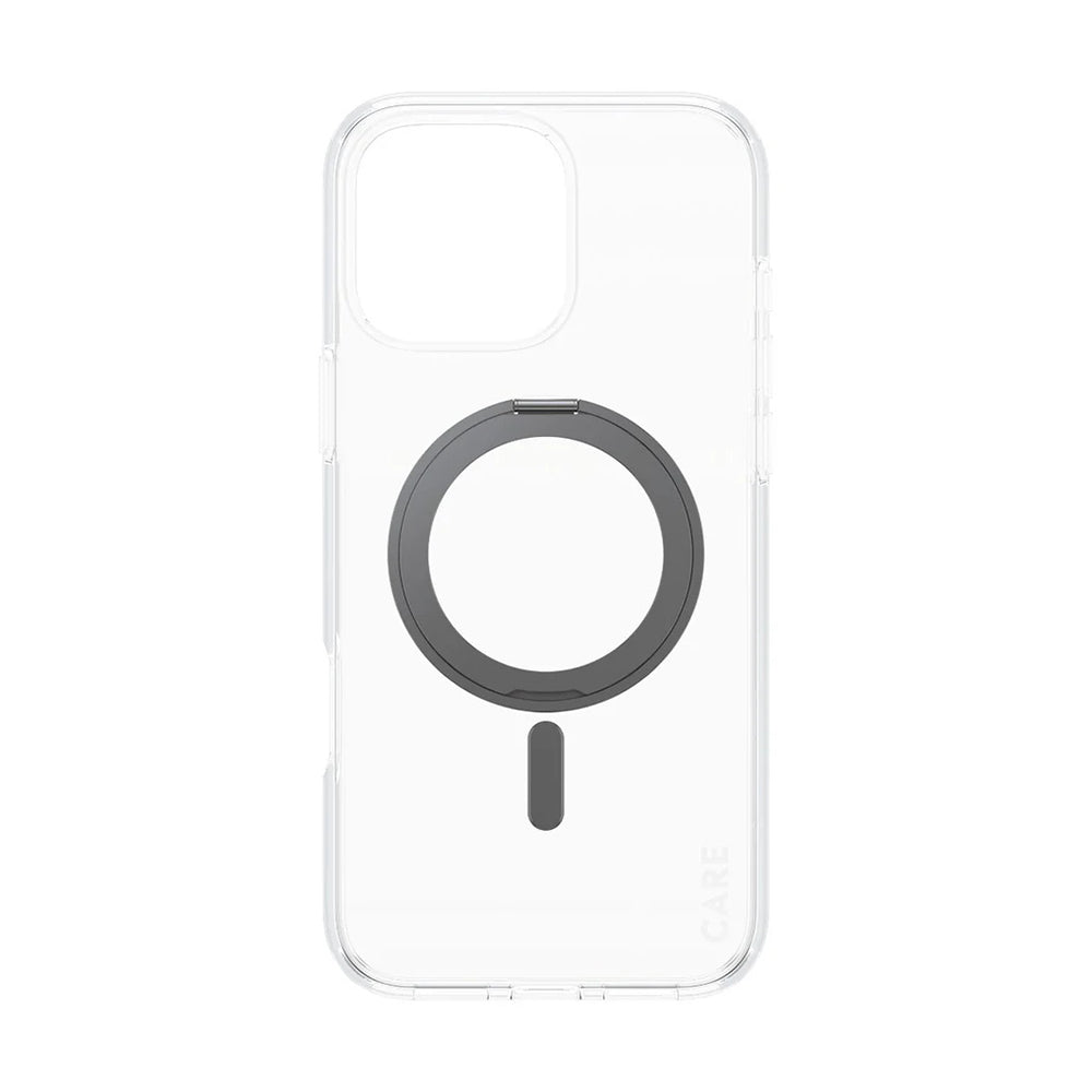 Custodia MagSafe per Apple iPhone 16 Pro Max, PanzerGlass, con Supporto Kickstand, Trasparente Nera