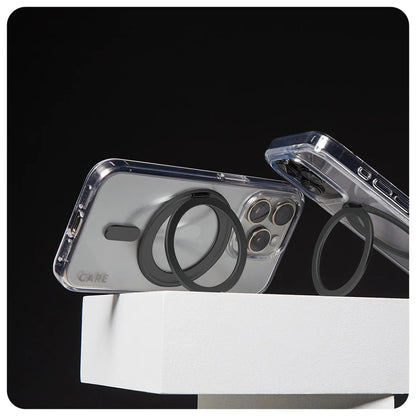 Custodia MagSafe per Apple iPhone 16 Pro Max, PanzerGlass, con Supporto Kickstand, Trasparente Nera