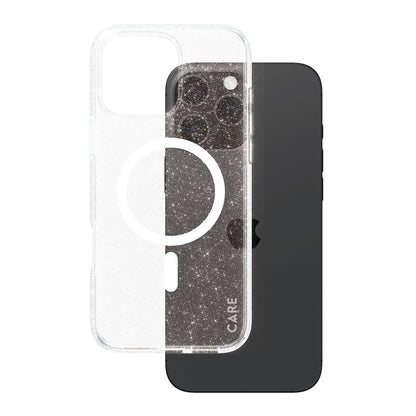 Custodia MagSafe per Apple iPhone 16 Pro Max, PanzerGlass, Care Urban Combat Star Lit, Trasparente Bianca