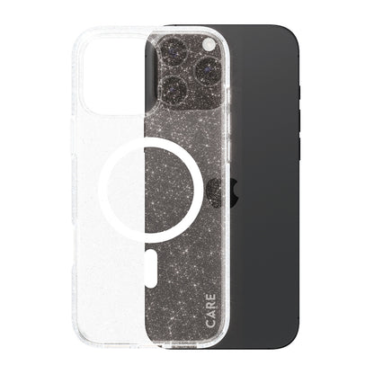 Custodia MagSafe per Apple iPhone 16 Pro Max, PanzerGlass, Care Urban Combat Star Lit, Trasparente Bianca