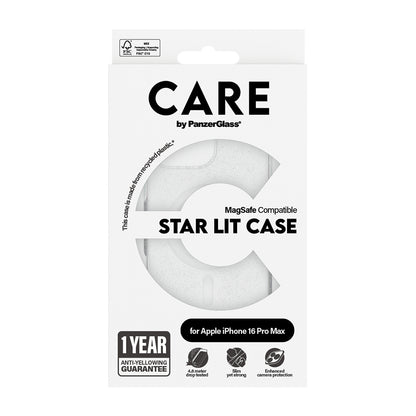 Custodia MagSafe per Apple iPhone 16 Pro Max, PanzerGlass, Care Urban Combat Star Lit, Trasparente Bianca