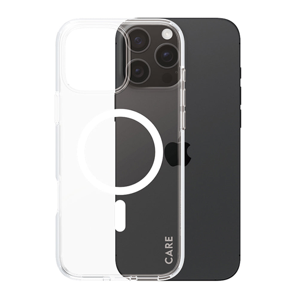 Custodia MagSafe per Apple iPhone 16 Pro Max, PanzerGlass, Care Urban Combat, Trasparente Bianca