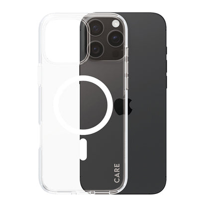 Custodia MagSafe per Apple iPhone 16 Pro Max, PanzerGlass, Care Urban Combat, Trasparente Bianca