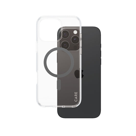 Custodia MagSafe per Apple iPhone 16 Pro Max, PanzerGlass, Care Urban Combat, Trasparente Nera