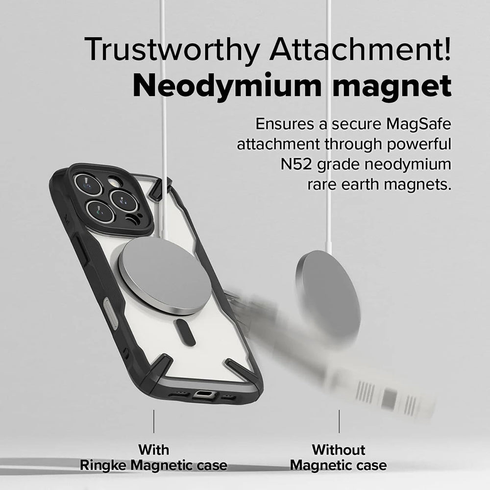 Custodia MagSafe per Apple iPhone 16 Pro Max, Ringke, Fusion X, Nera