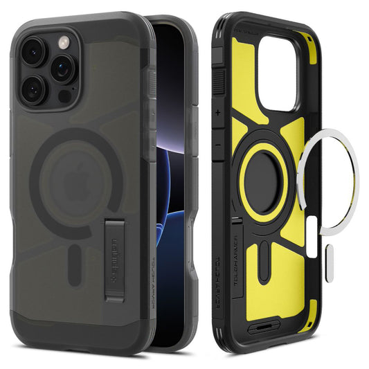 Custodia MagSafe per Apple iPhone 16 Pro Max, Spigen, Tough Armor, Nera Satinata ACS09070
