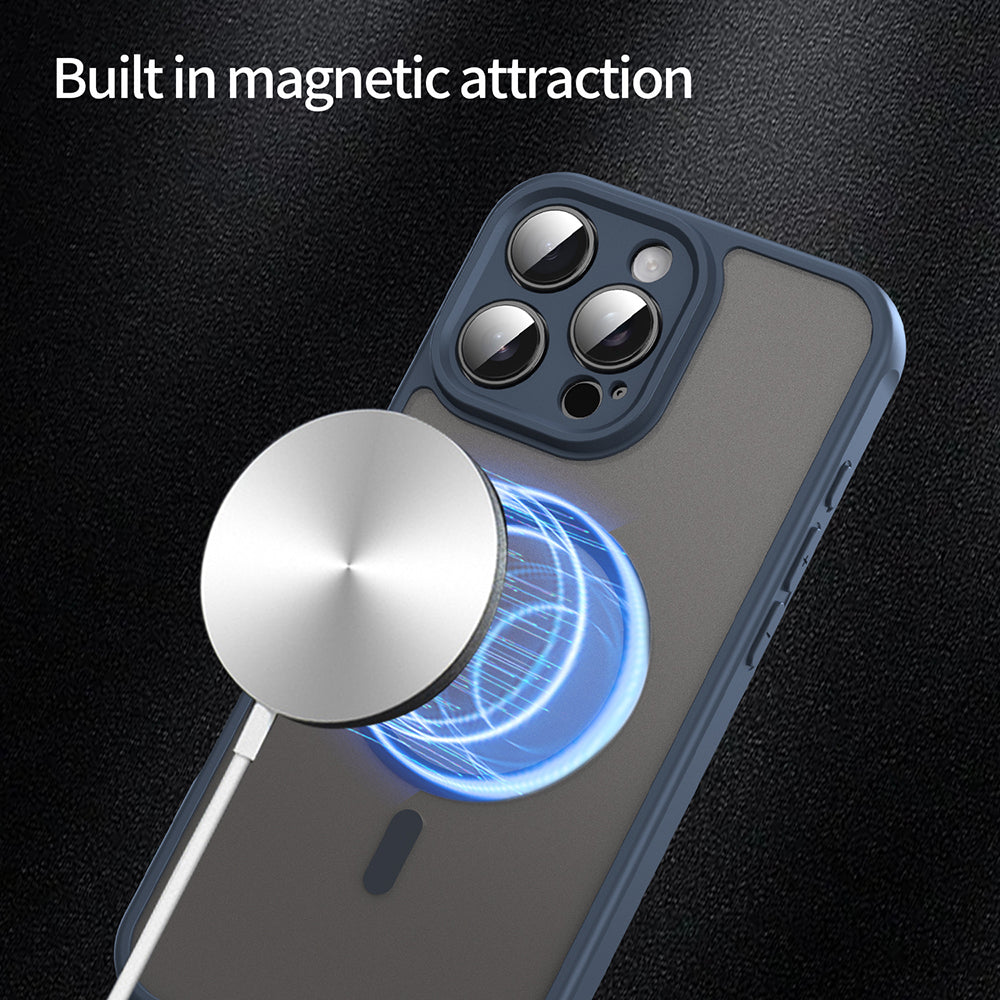 Custodia MagSafe per Apple iPhone 16 Pro Max, Techsuit, HaloFrost II, Blu Navy