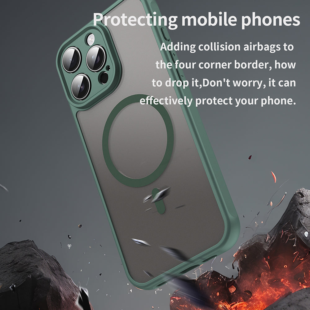 Custodia MagSafe per Apple iPhone 16 Pro Max, Techsuit, HaloFrost II, Verde