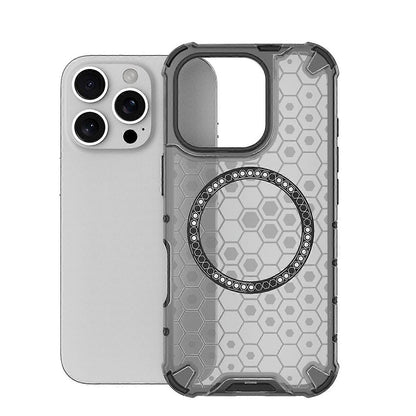 Custodia MagSafe per Apple iPhone 16 Pro Max, Techsuit, HoneyComb Shield, Nera