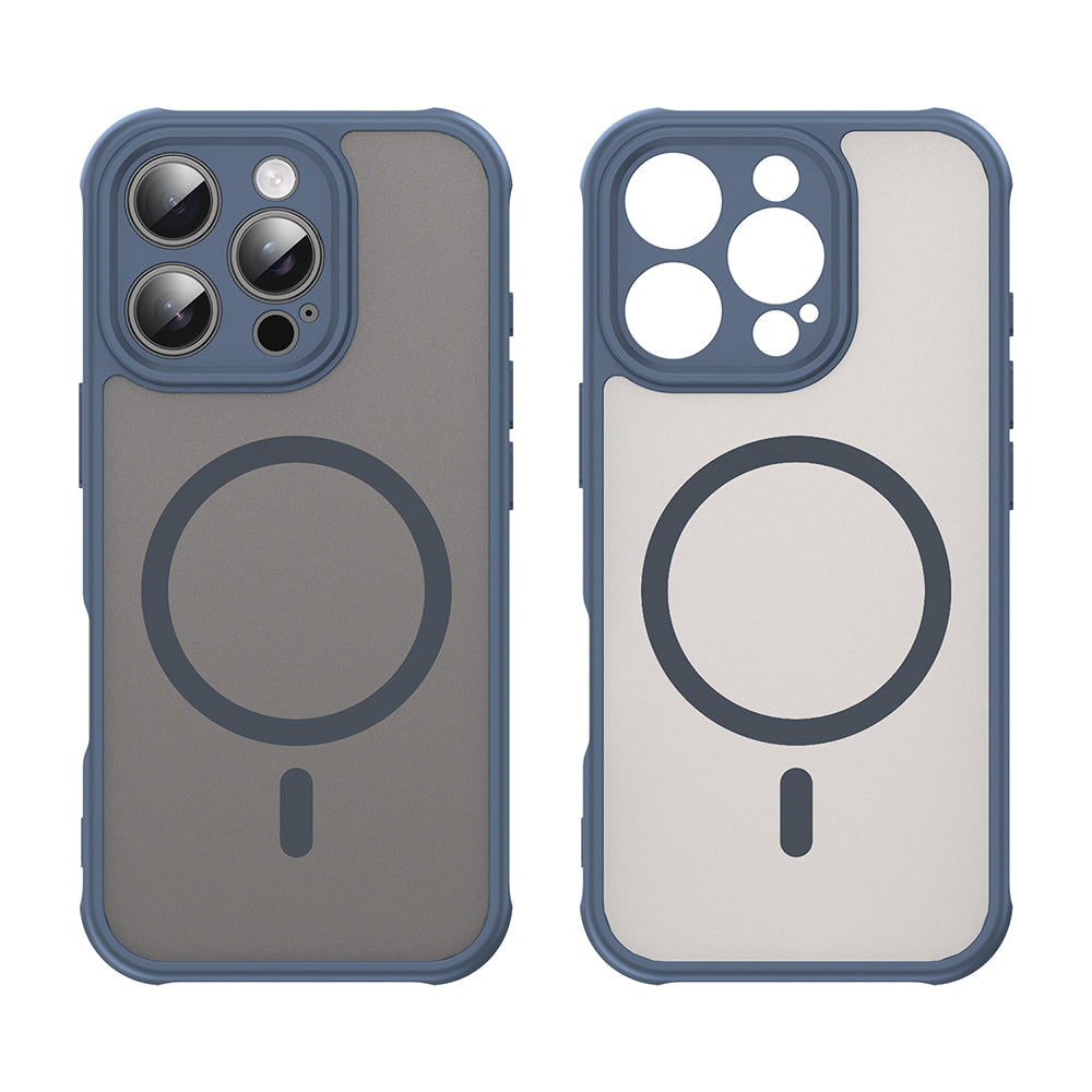 Custodia MagSafe per Apple iPhone 16 Pro, Techsuit, HaloFrost II, Blu Navy