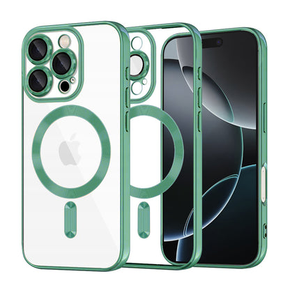 MagSafe Case for Apple iPhone 16 Pro, Techsuit, Luxury Crystal, Light Green