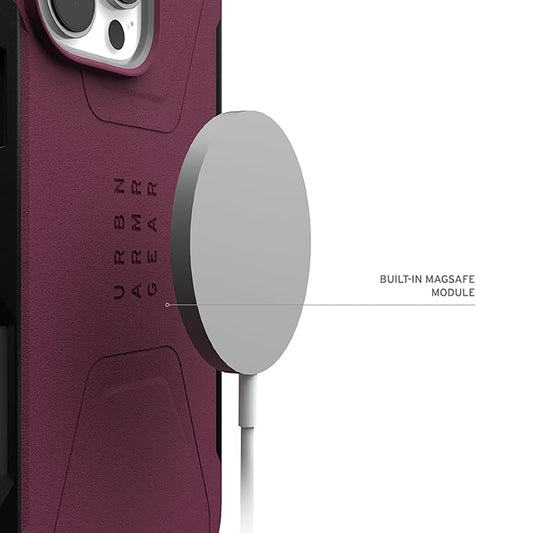 Custodia MagSafe per Apple iPhone 16 Pro, Urban Armor Gear, Civilian, Vinaccia