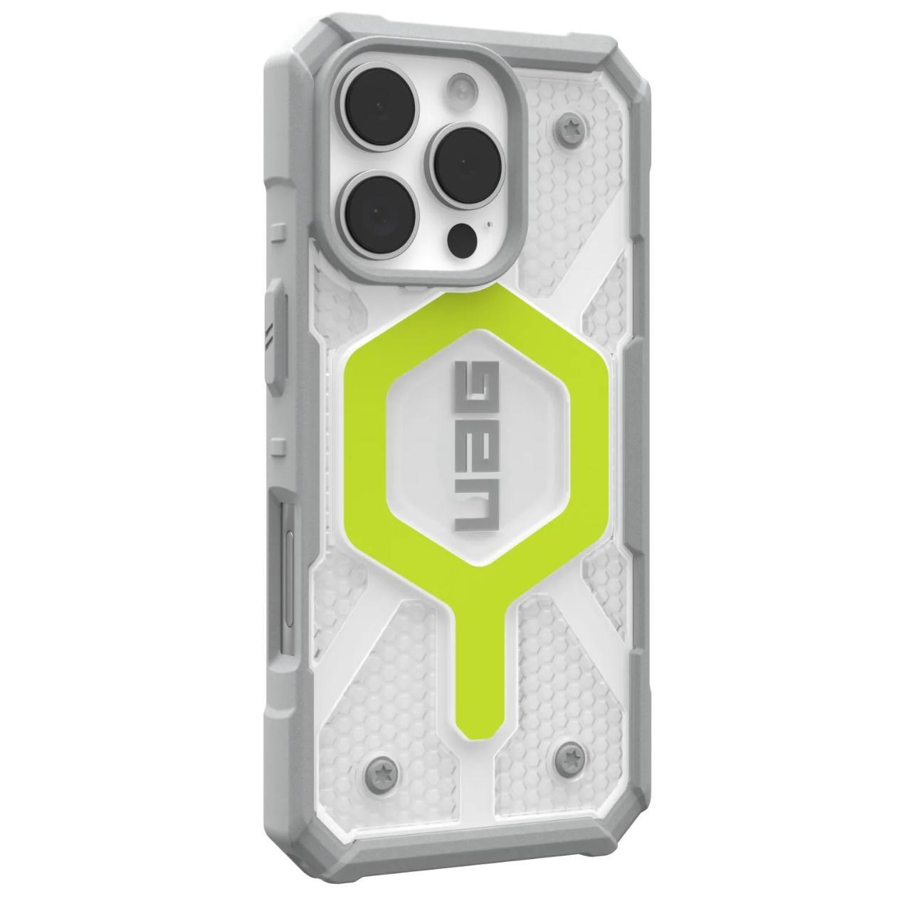 Custodia MagSafe per Apple iPhone 16 Pro, Urban Armor Gear, Pathfinder Clear, Verde