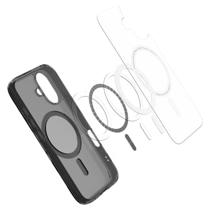 Custodia MagSafe per Apple iPhone 16, Spigen, Ultra Hybrid T, Nera Satinata ACS09074